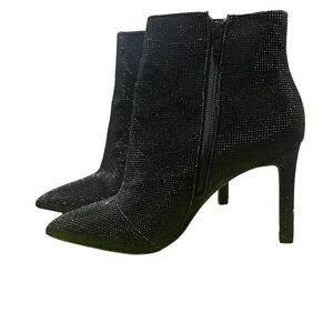 Gianni Bini Black Annina sparkle embellished Ankle Boots with zipper size 8.5